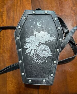 Hot Topic Coffin Floral Moon Mini Backpack